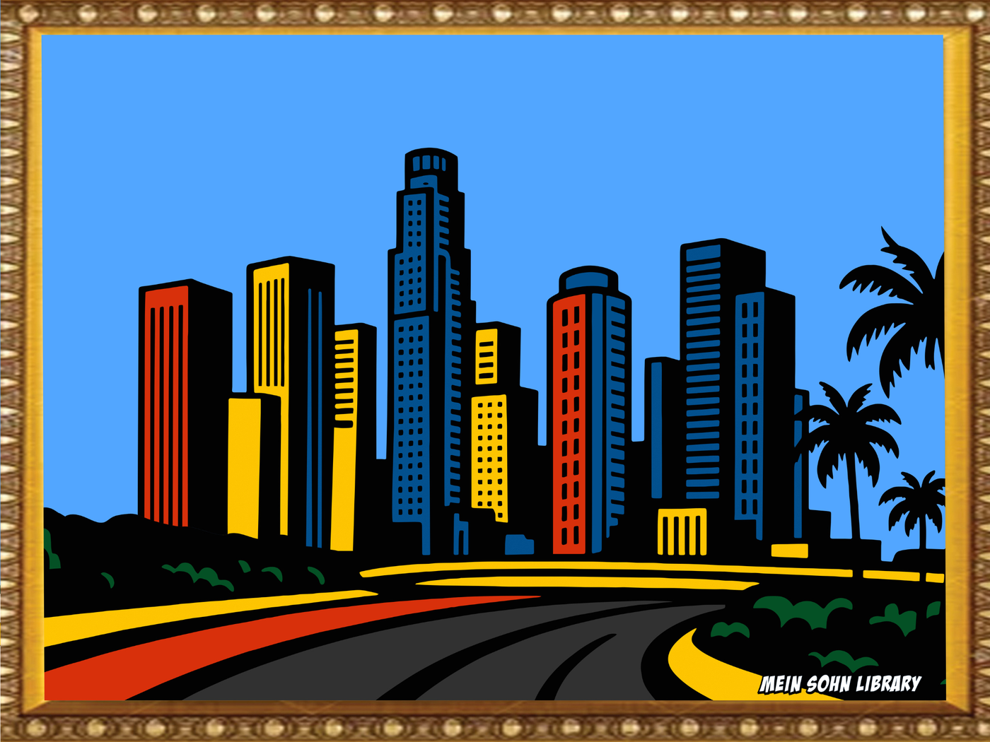 Colorful Cityscape – Framed Wall Art