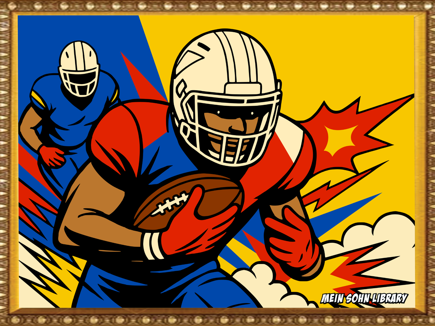 Dynamic Football Players Framed Wall Art